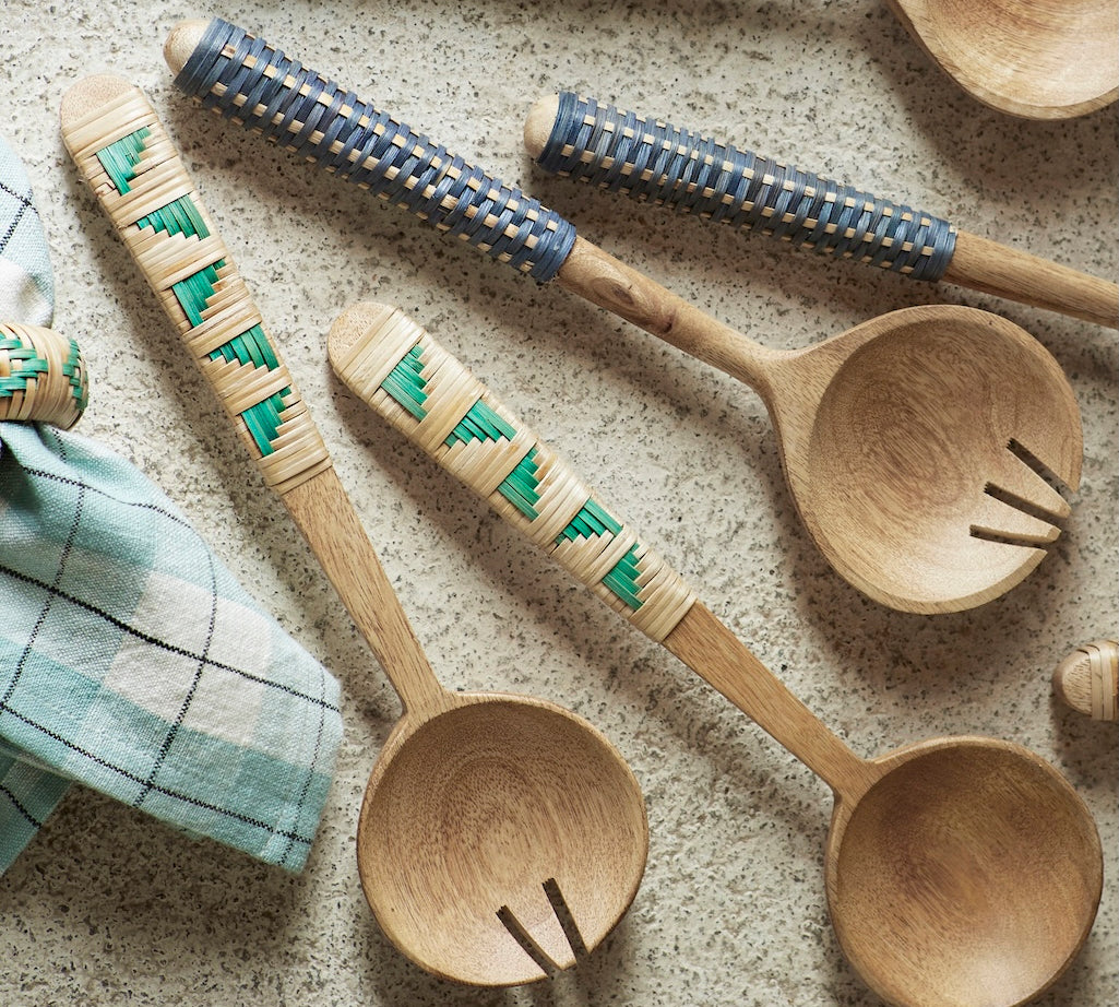 wooden salad servers by madam stoltz