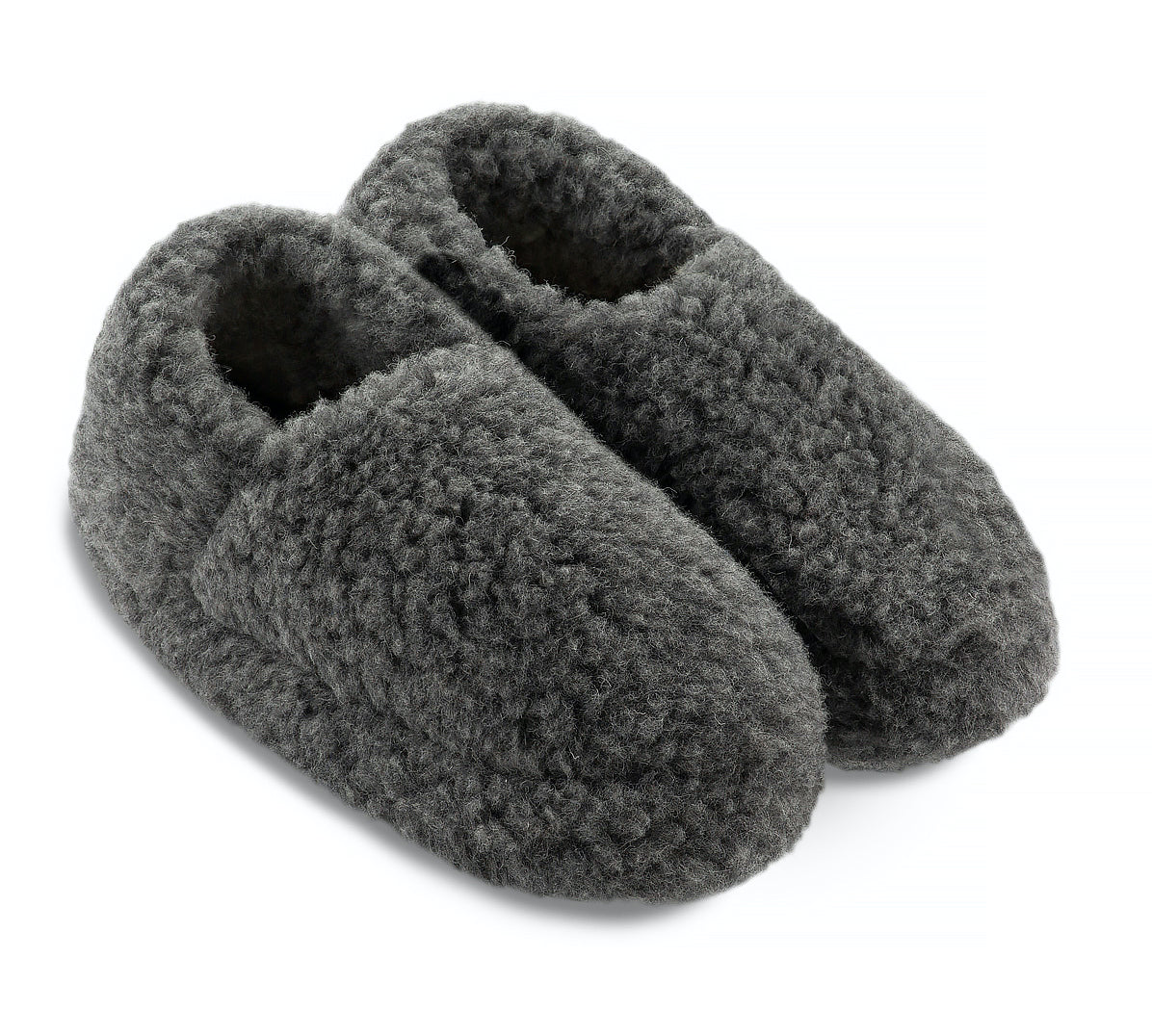Pure Sheepskin Slippers in dark grey
