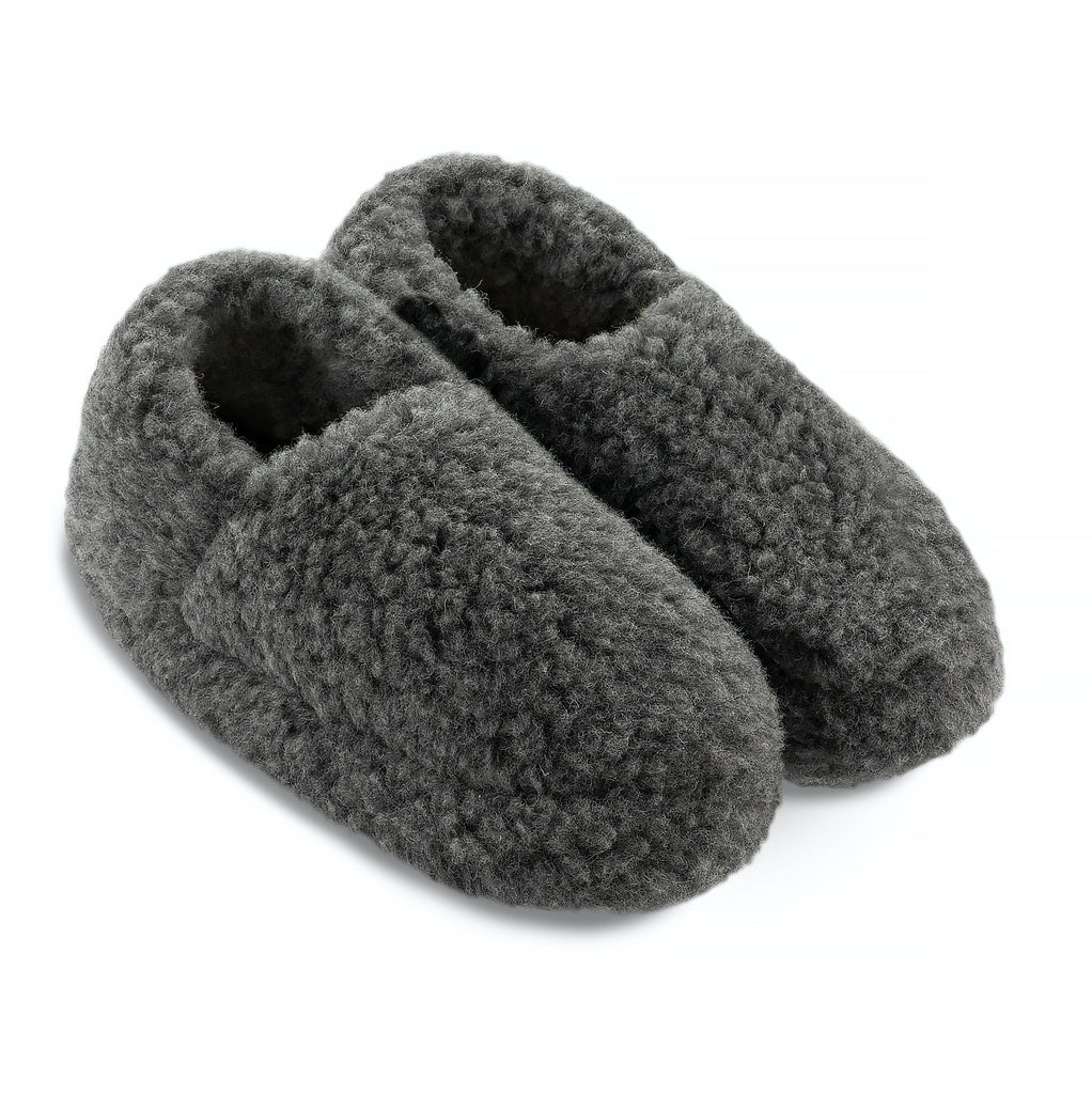 Pure Sheepskin Slippers in dark grey
