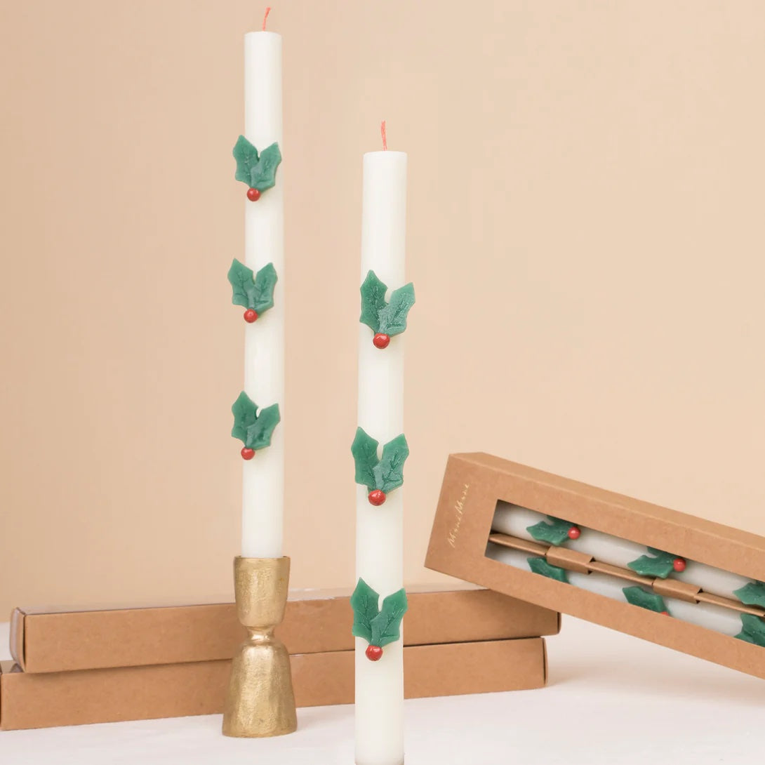 Holly Christmas Candles by Meri Meri