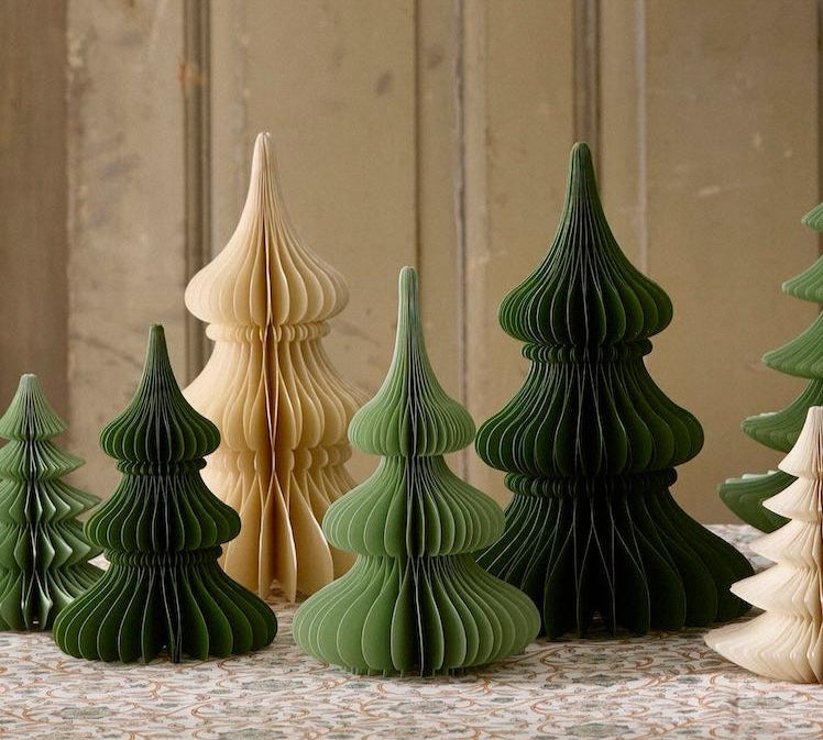 honeycomb green paper trees 