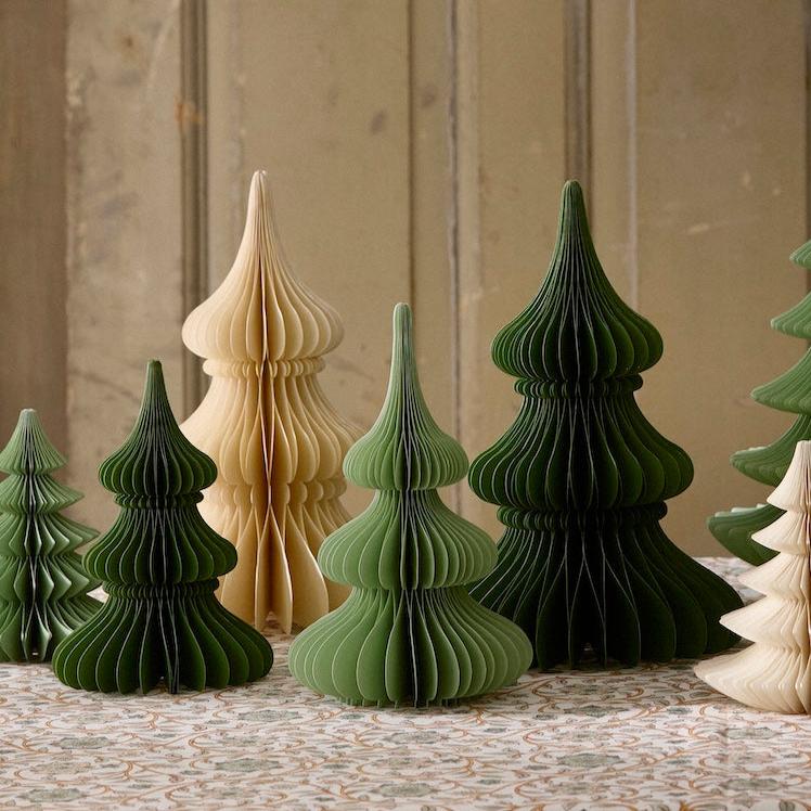 honeycomb green paper trees 