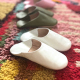 white babouche ladies slippers 