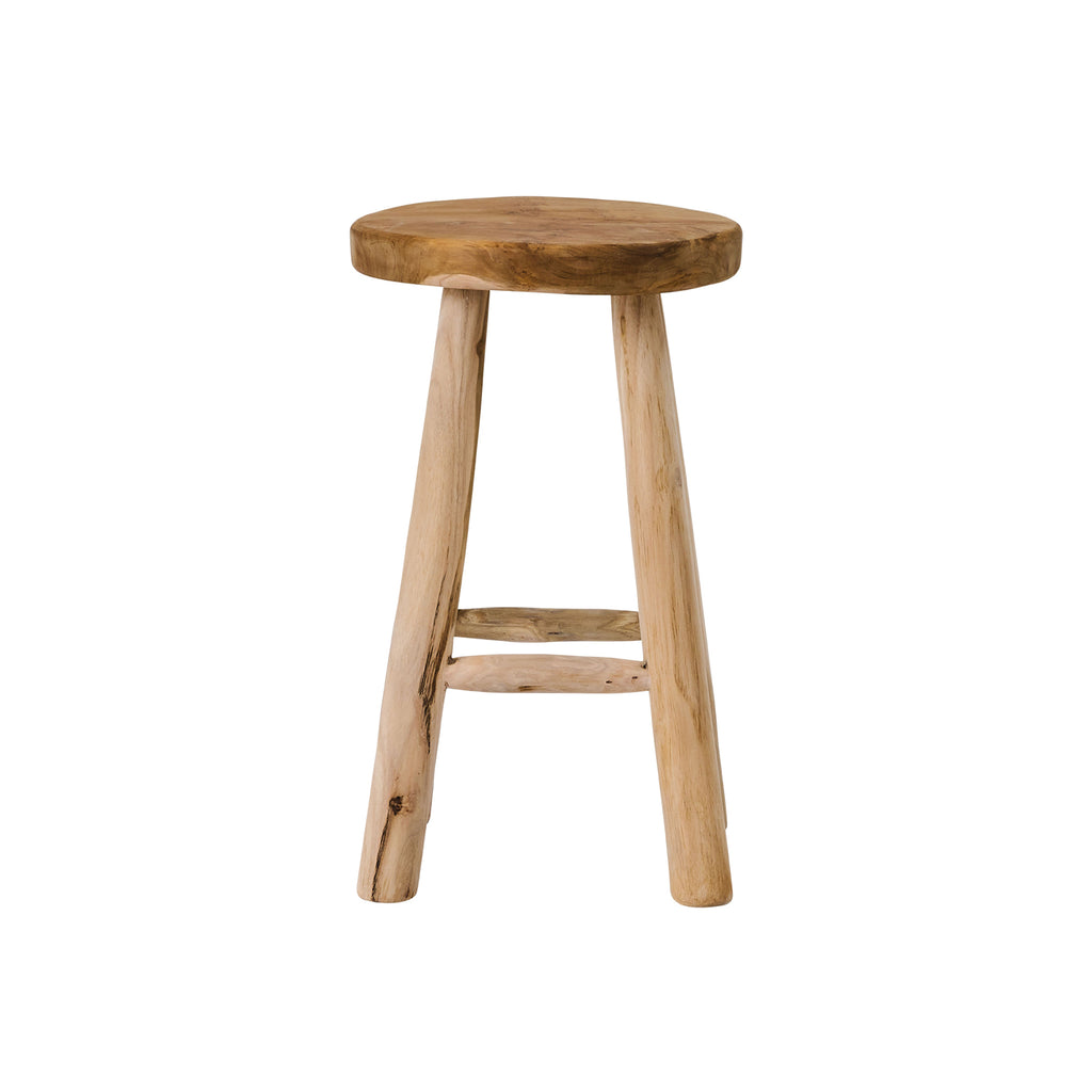 Jati Rustic Wooden Stool by Tine K