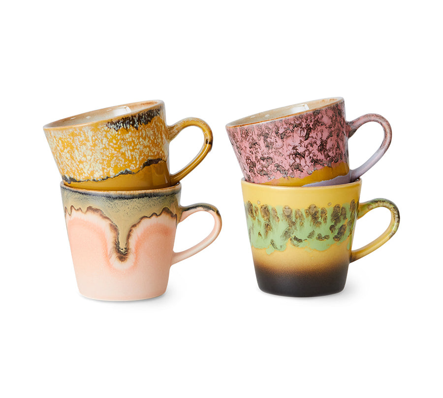 1970's ceramic mugs set Americano by HKliving 