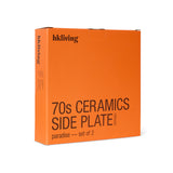 Set of 1970's Orange Ceramic Plates by HKliving