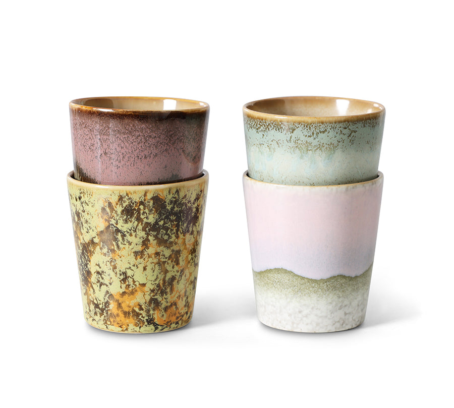 Set of 1970's Ceramic Mugs by HKliving