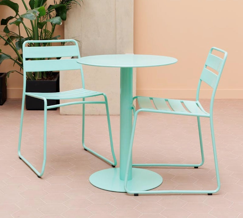 Outdoor Bistro table and chairs Set Pop in Turquoise