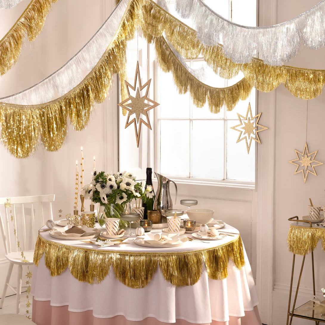 Gold Tinsel Scallop Garland by Meri Meri