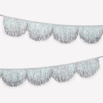 Silver Tinsel Scallop Garland by Meri Meri