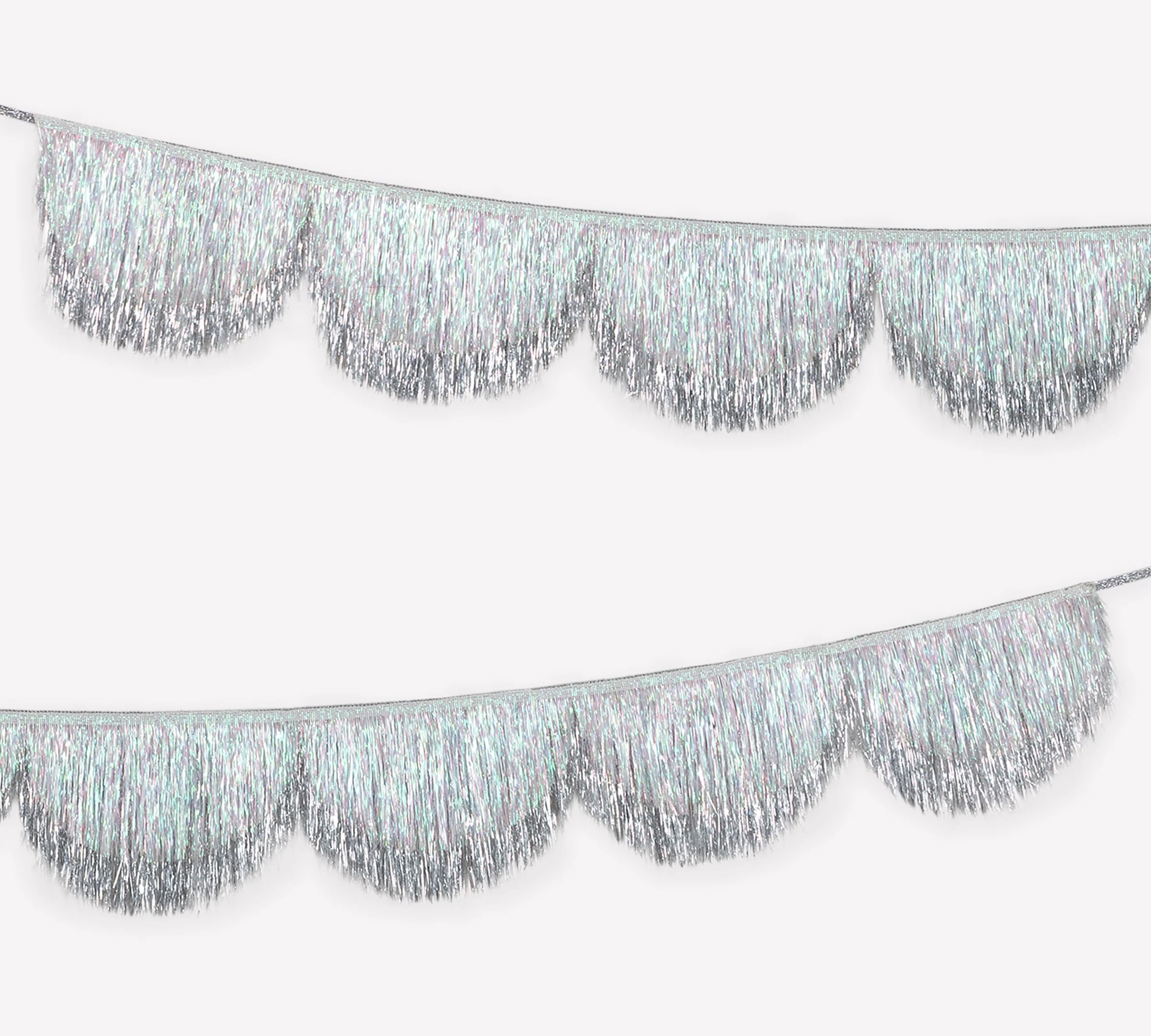 Silver Tinsel Scallop Garland by Meri Meri