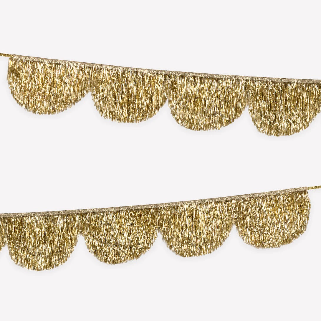 Gold Tinsel Scallop Garland by Meri Meri