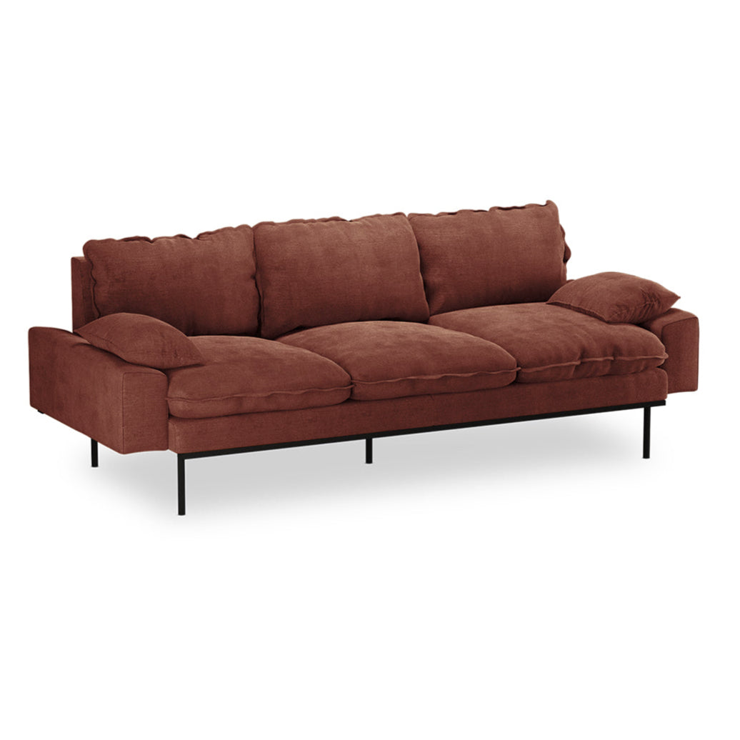 Retro Velvet 3 Seater Sofa by HKliving | Idyll Home