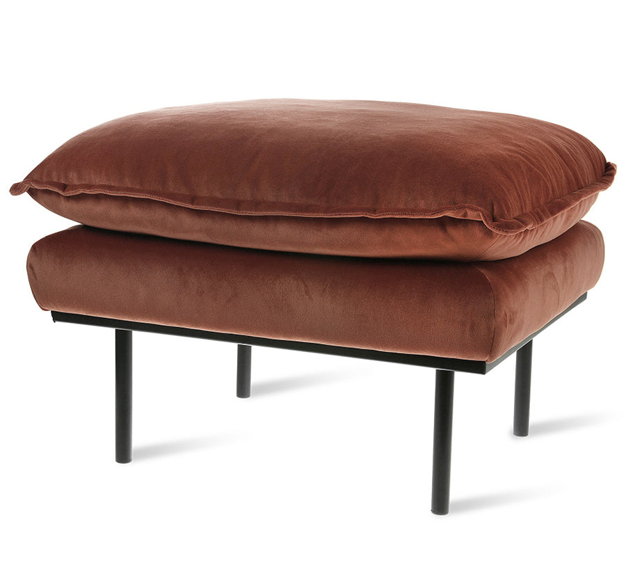 Retro Velvet Hocker in velvet by HKliving