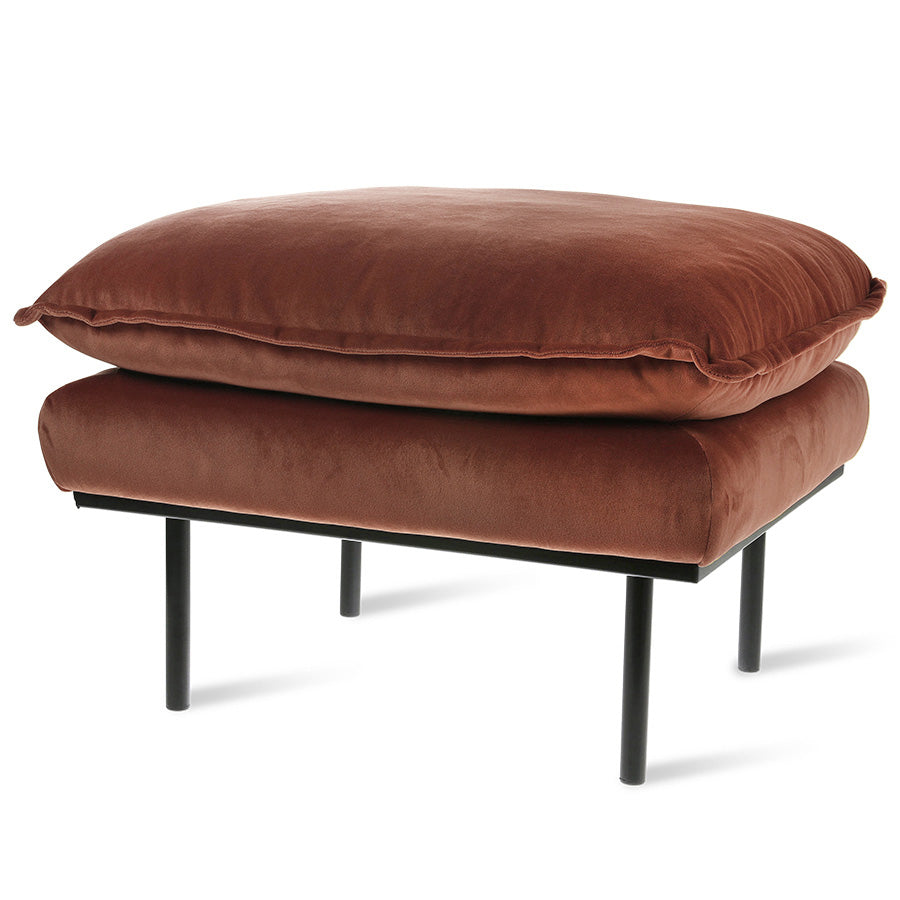 Retro Velvet Hocker in velvet by HKliving
