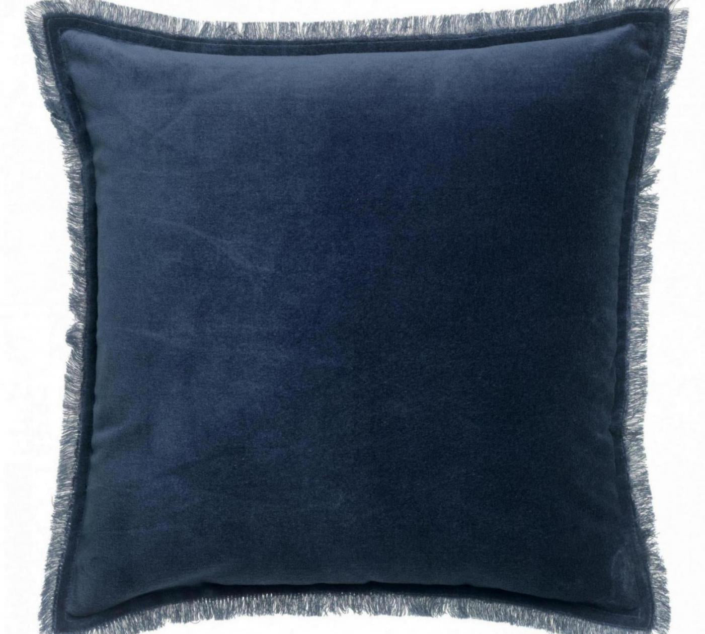 Navy Blue Velvet Cushion by Vivaraise