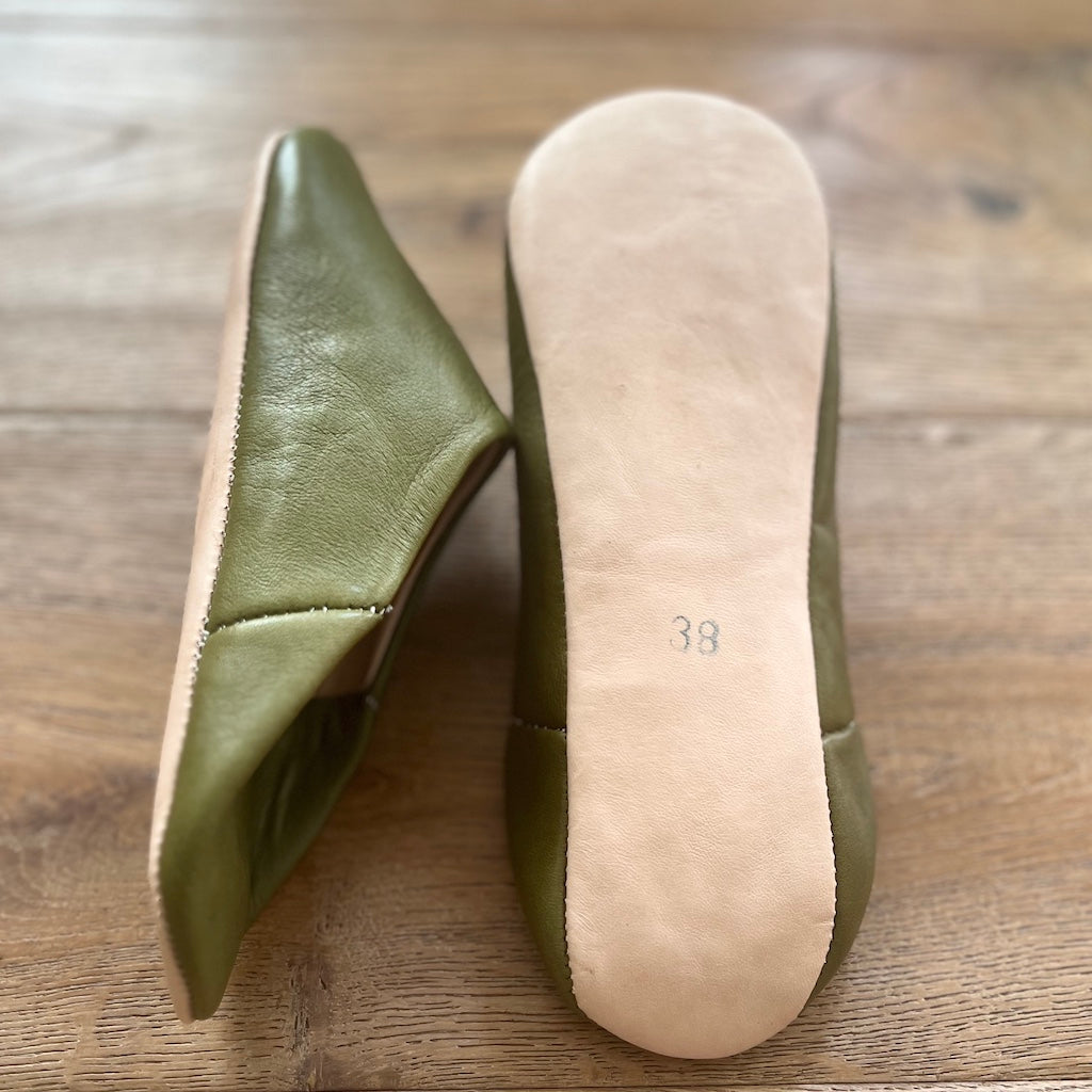 leather sole on babouche slippers 