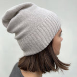 Cashmere Beanie Hat Beige