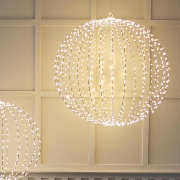 Hanging Sphere Light in Silver