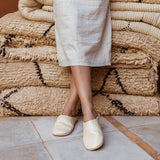 Marokkanische Babouche-Slipper für Damen – Kreide