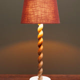 Carved Wooden Table Lamp Swirl