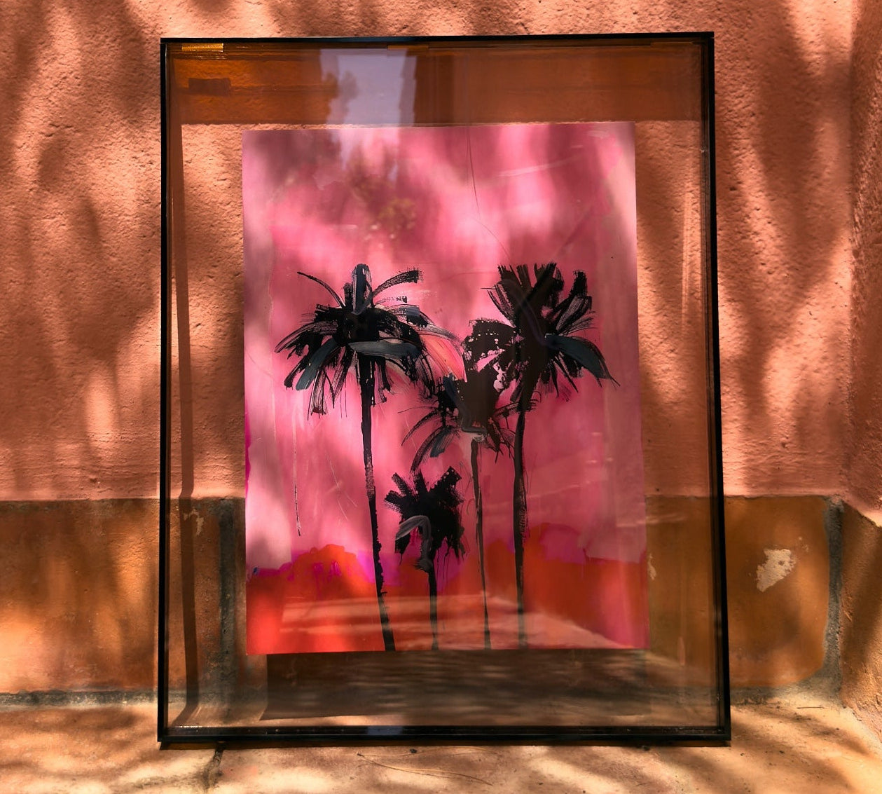 pink palm tree print by HKLIVING
