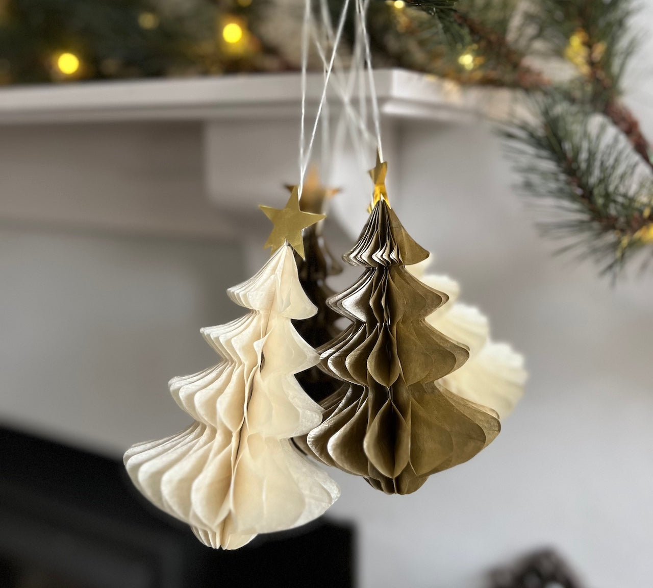 honeycomb paper Christmas trees