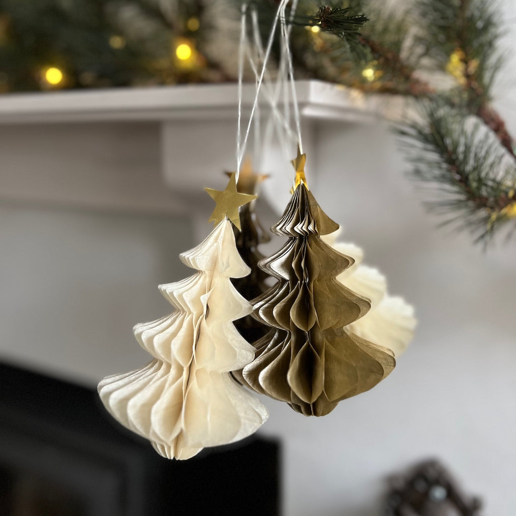 honeycomb paper Christmas trees