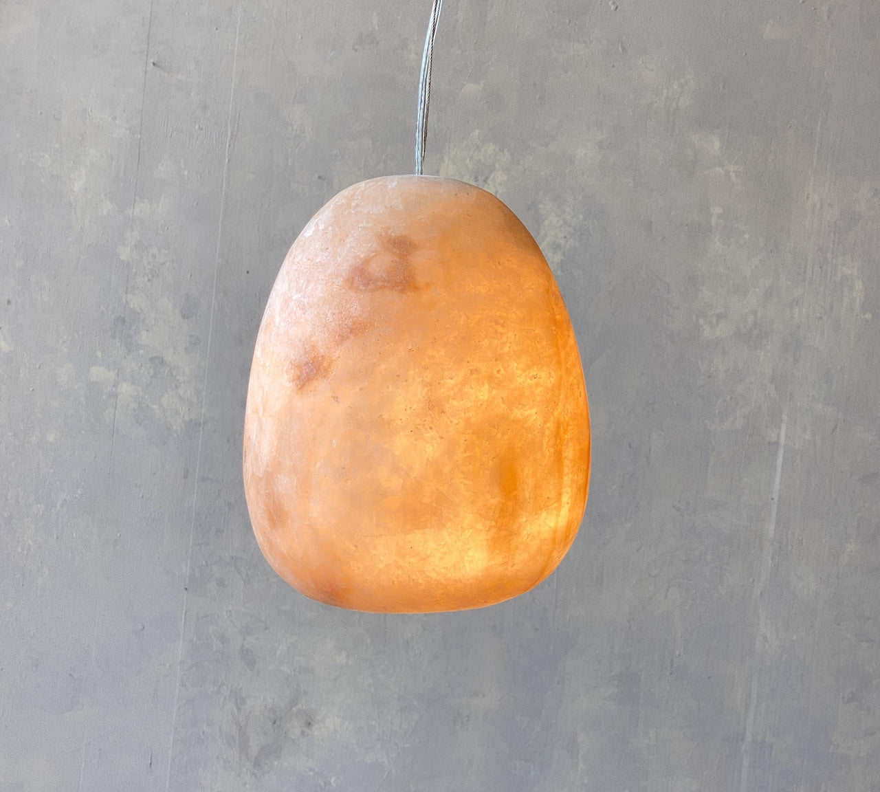 Alabaster Pendant Light in Amber by Zenza 