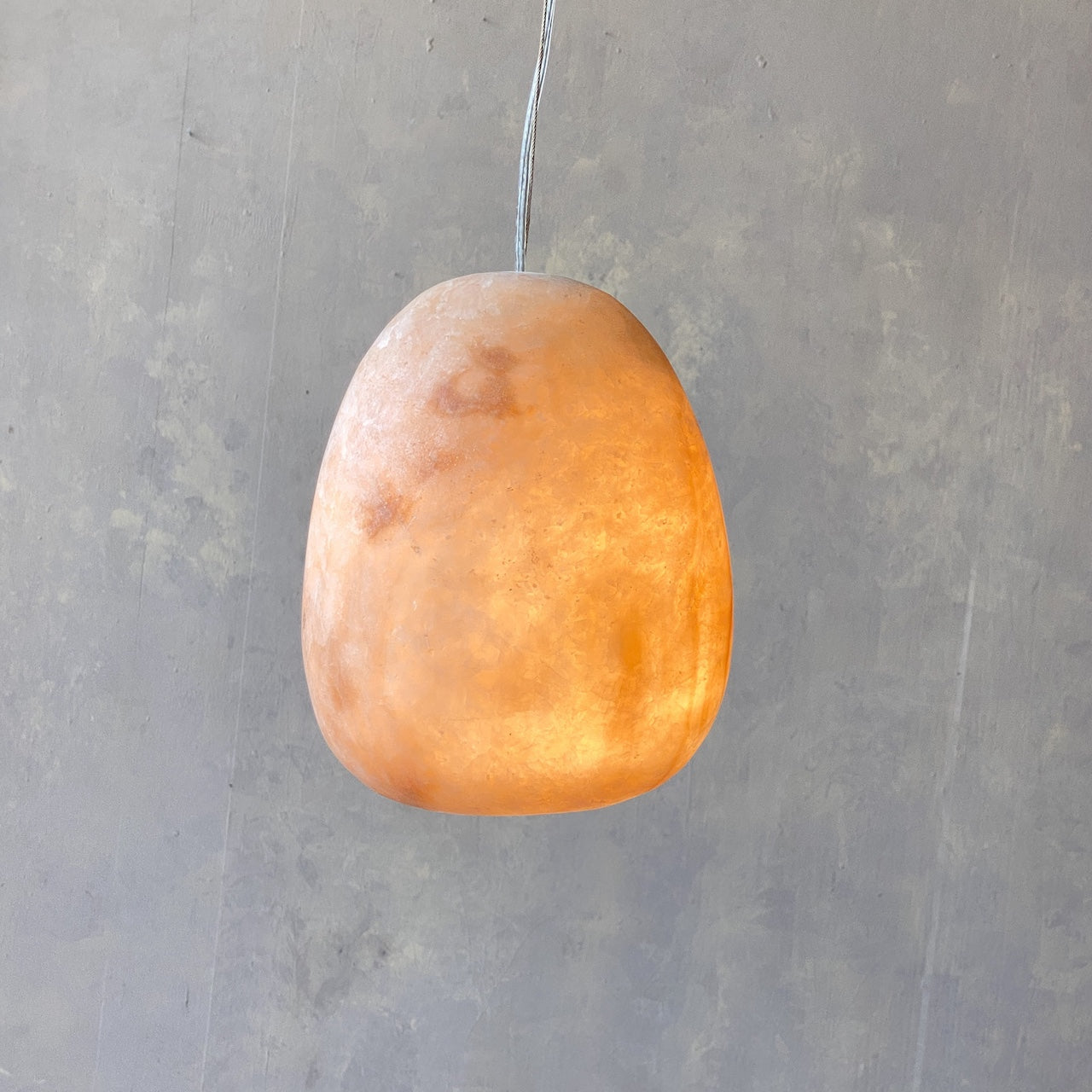 Alabaster Pendant Light in Amber by Zenza 