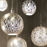 silver filigrain Moroccan pendant light