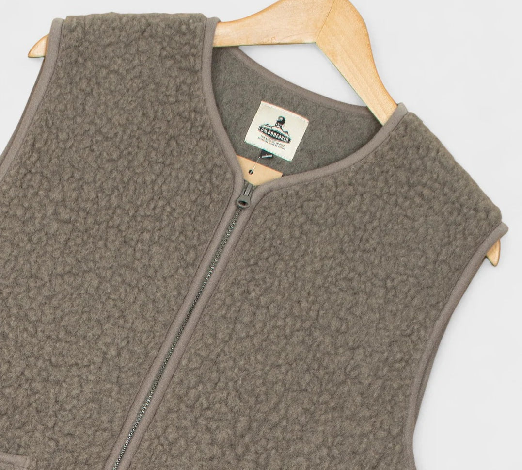 Mouse grey fleece wool vest 