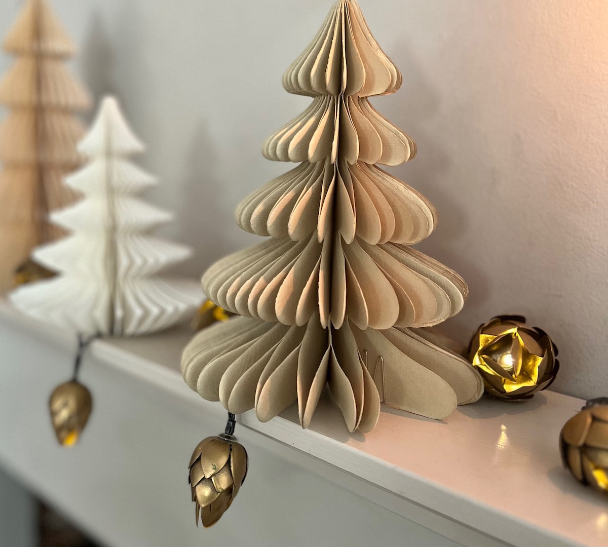 gold pinecone fairy lights 