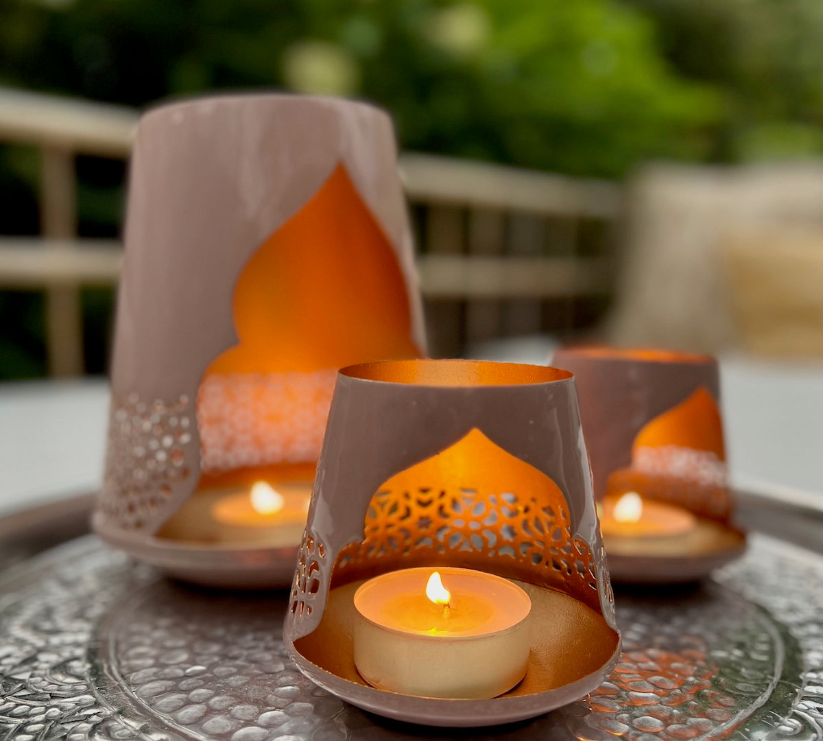 pink Moroccan style lanterns
