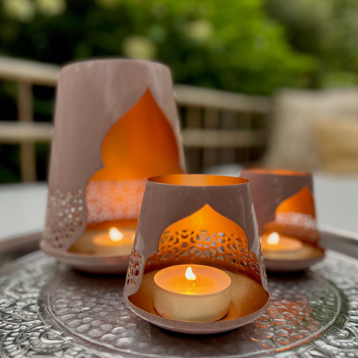 pink Moroccan style lanterns