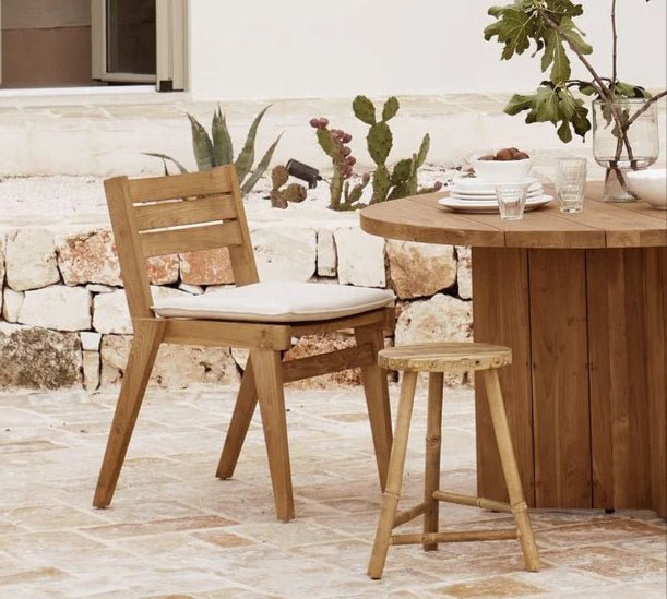 recycled teak outdoor dining chair