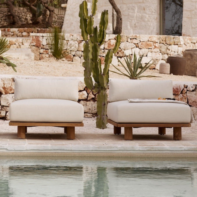 recycled teak garden sofa