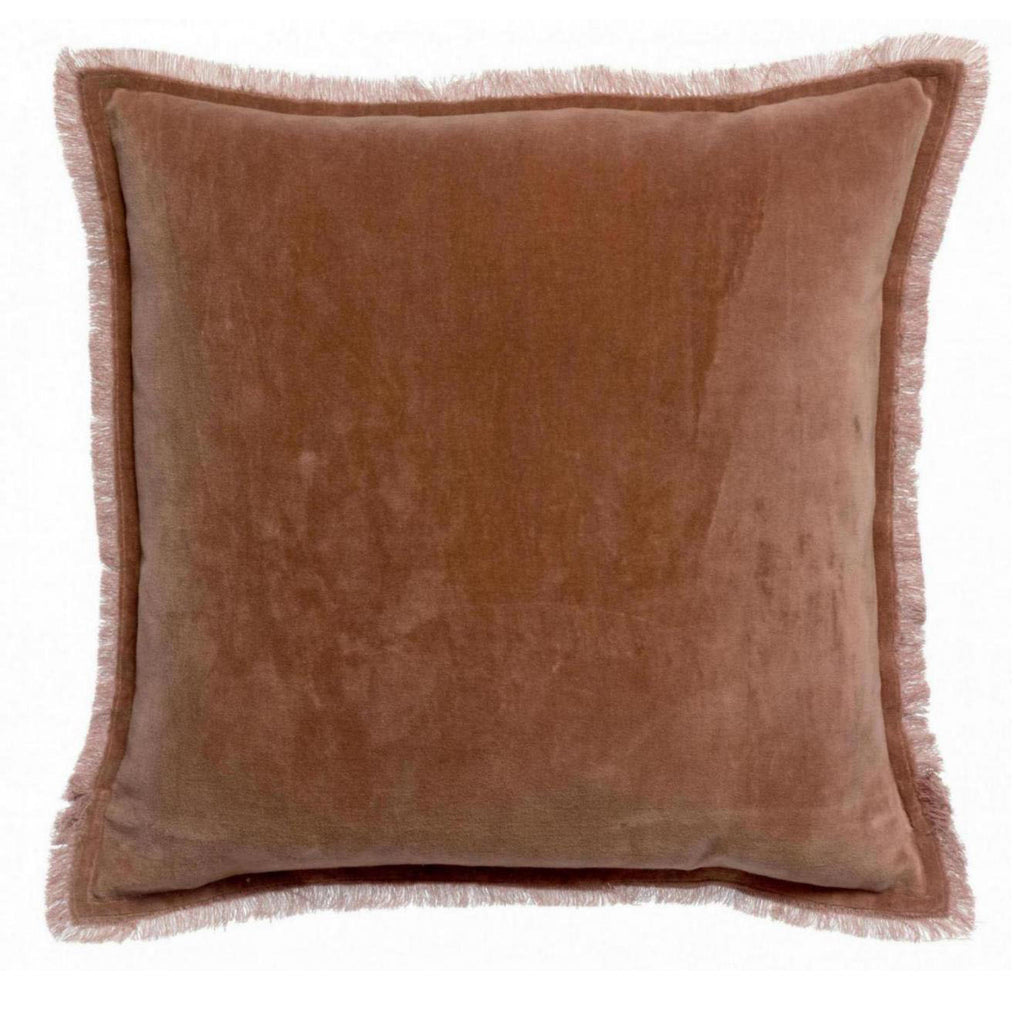 dark pink velvet cushion by Vivaraise 