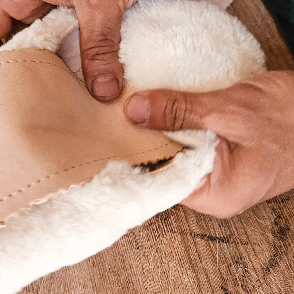 Babouche Sheepskin Slippers in natural 