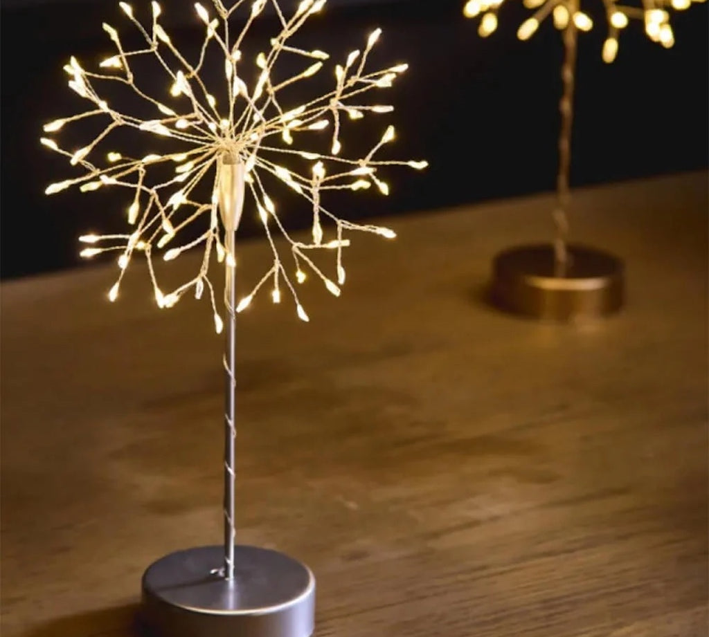 Dandelion table lamp in silver 