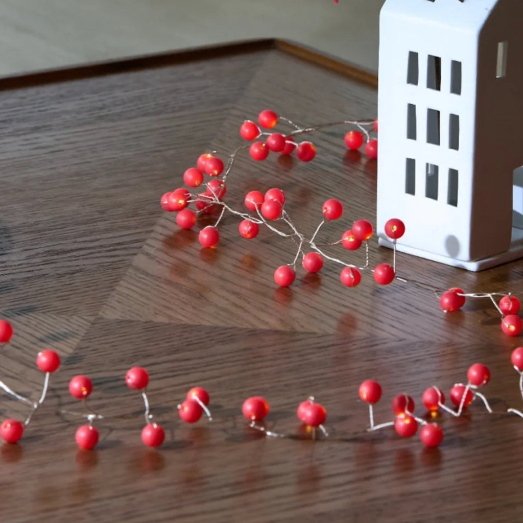 Snowberry red berry string lights by Lightstyle 