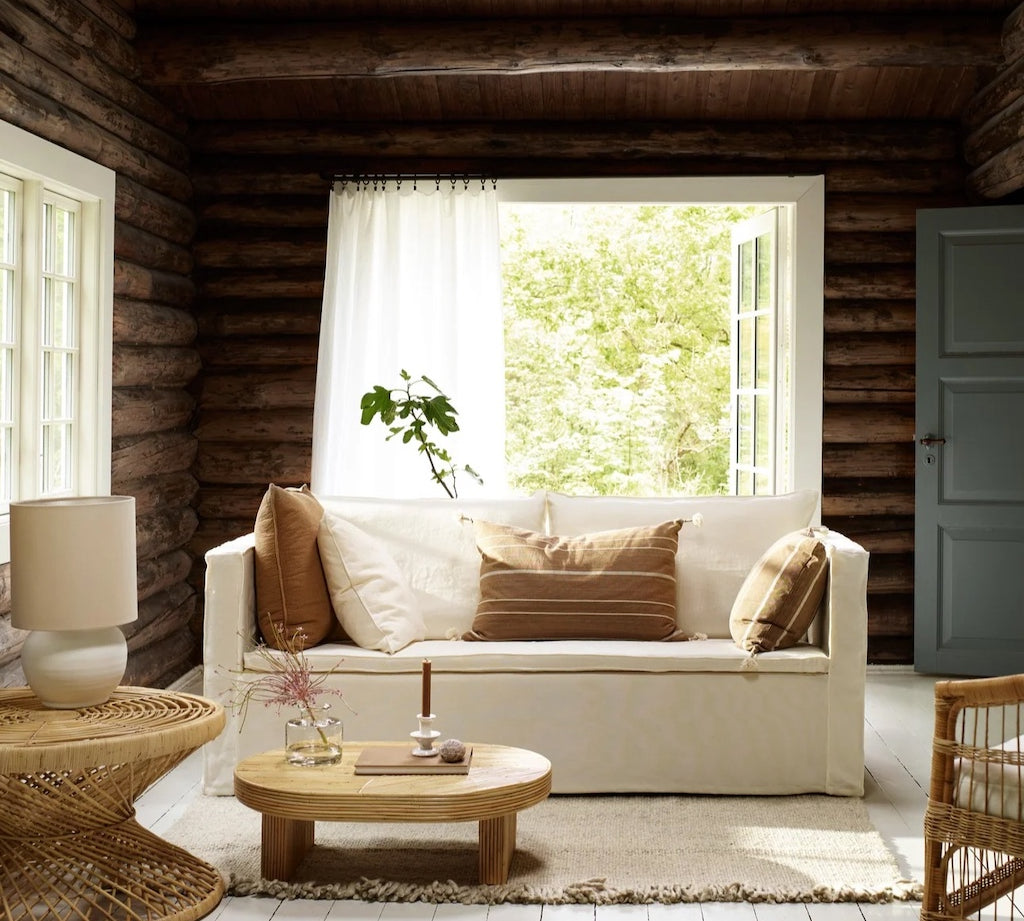 Tine K white linen sofa 