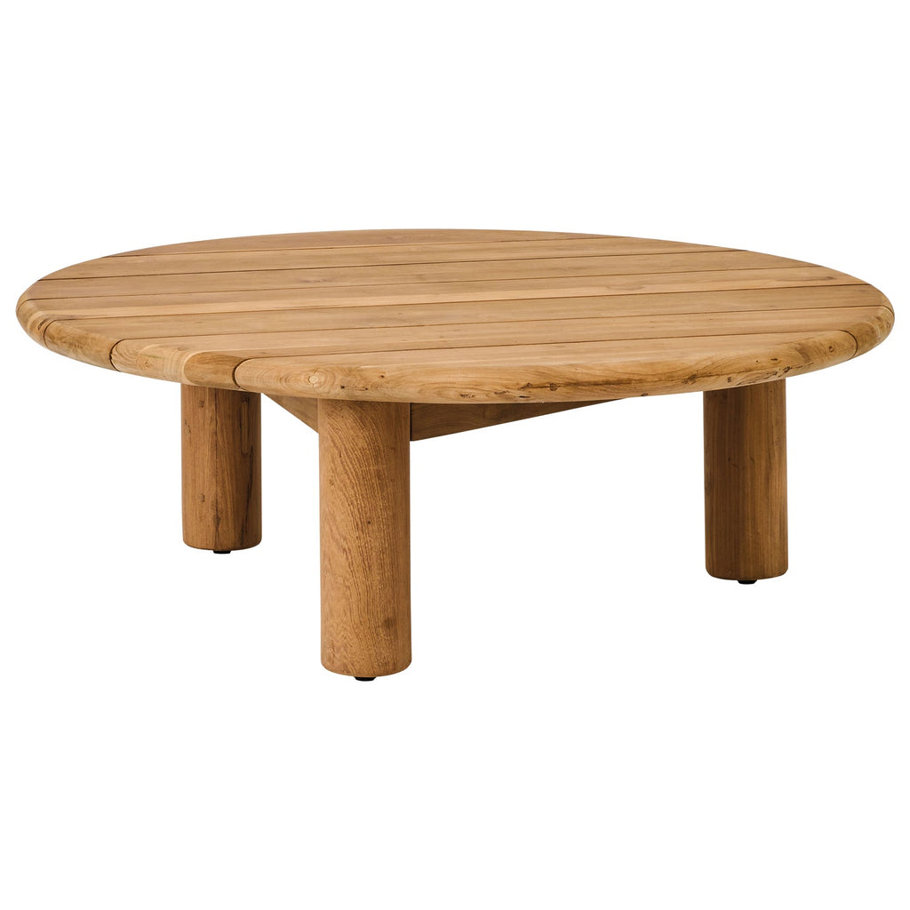 teak round outdoor coffee table