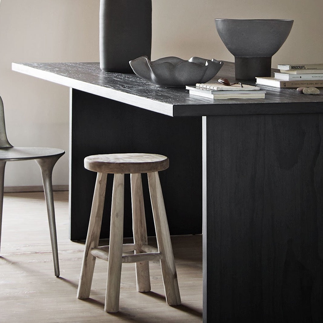 Jati Rustic Wooden Stool