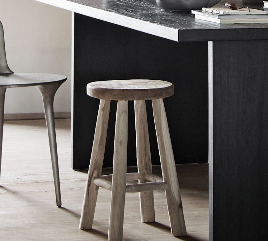 Jati Rustic Wooden Stool