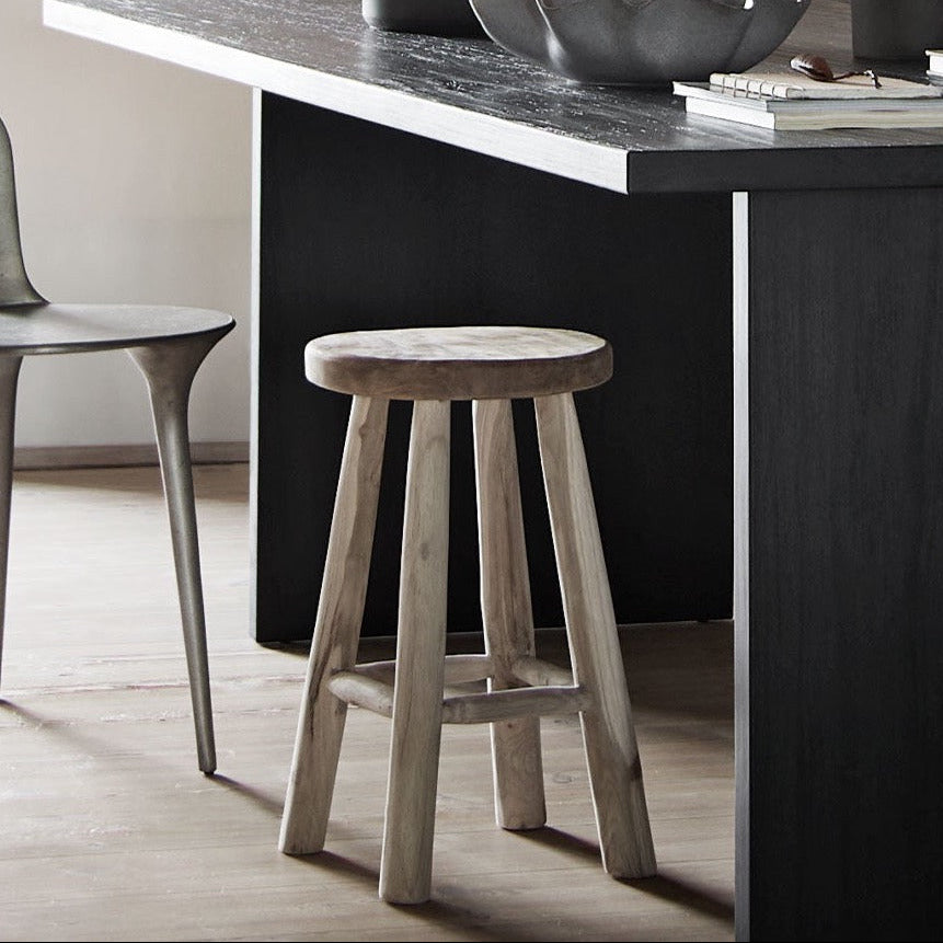 Jati Rustic Wooden Stool