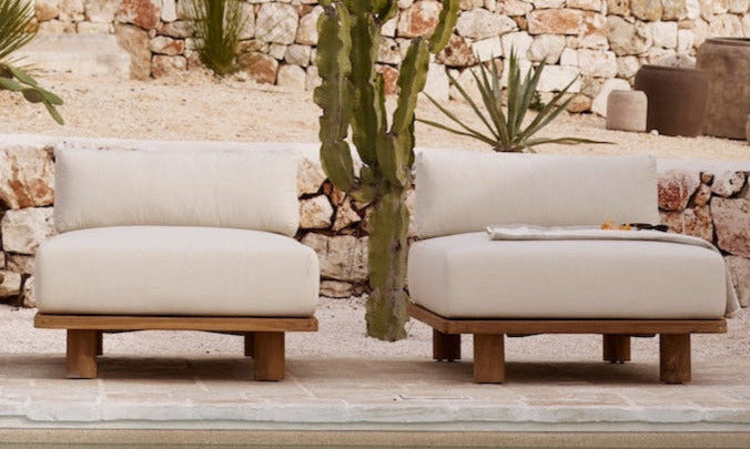 recycled teak garden sofa