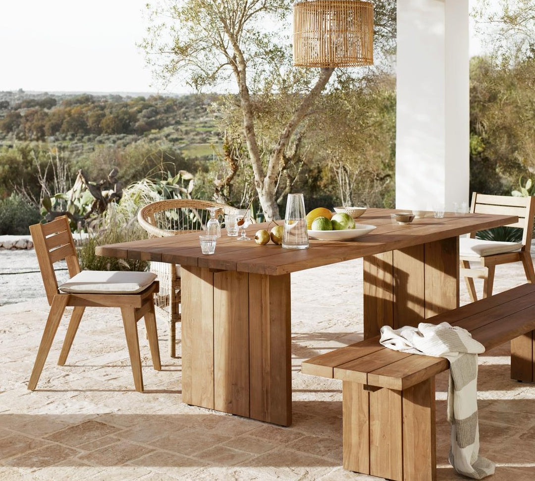 recycled teak outdoor dining table 