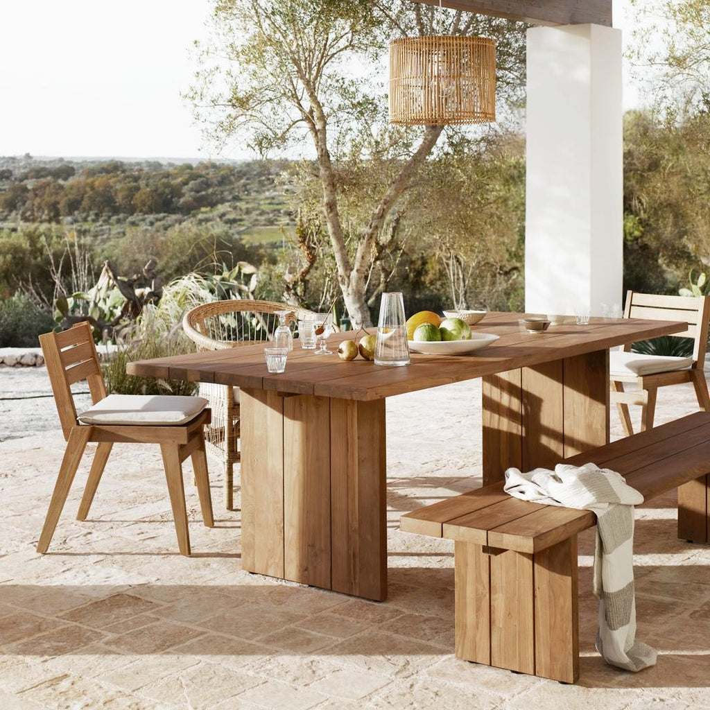 recycled teak outdoor dining table 