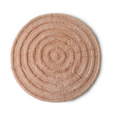 Round pink rug in wool by HKLIVING